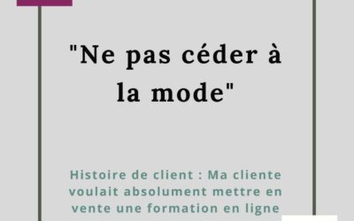 NE PAS CEDER A LA MODE